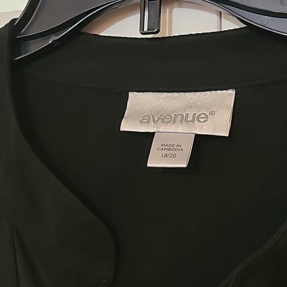 Avenue Blouse 3/4 Sleeve 1/4 Zip Shirt Tunic Top Black Gold Zipper 18/20 Plus - Picture 3 of 4